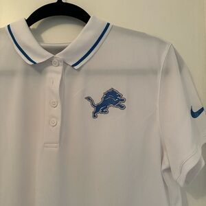 White Polo Shirt with Detroit Lions Logo